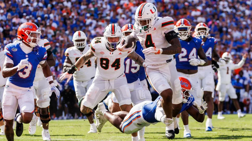 Florida Gators Football vs Miami Hurricanes Football Match Player Stats